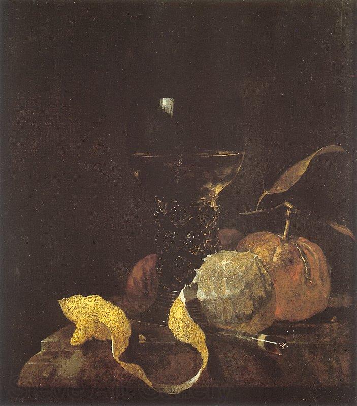Willem Kalf Still Life with Lemon, Oranges and a Glass of Wine Norge oil painting art